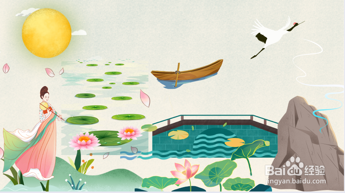 大明湖简笔画