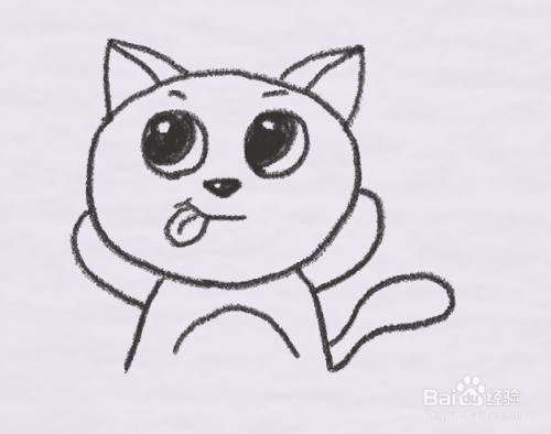 小猫咪吃甜甜圈怎么画