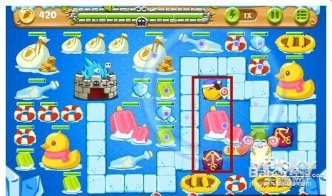 保卫萝卜2第49关攻略 冰川49宝石金萝卜教程