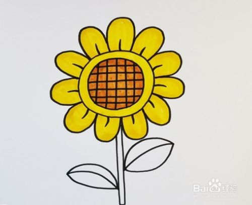 向日葵的叶子怎么画