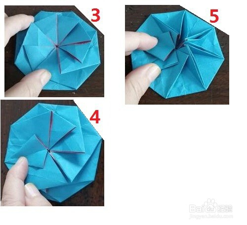 如何用正八边形纸折大红花