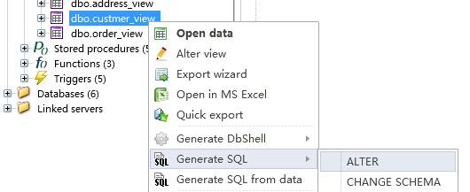 如何使用SQL DB Studio生成视图的ALTER语句