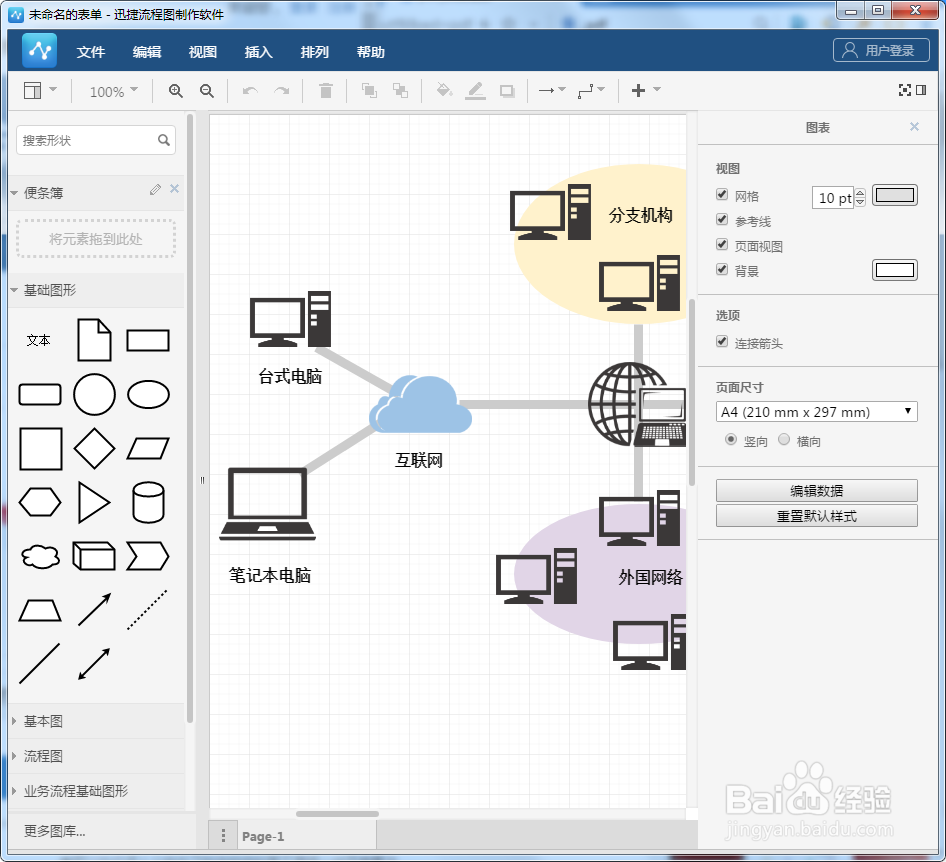 流程图编辑如何创建财务系统拓扑图