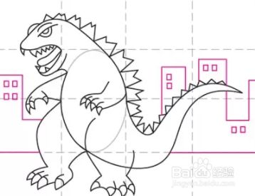 如何画动漫怪兽哥斯拉