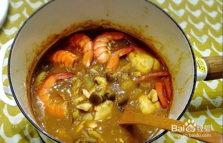 咖喱海鲜汤的做法