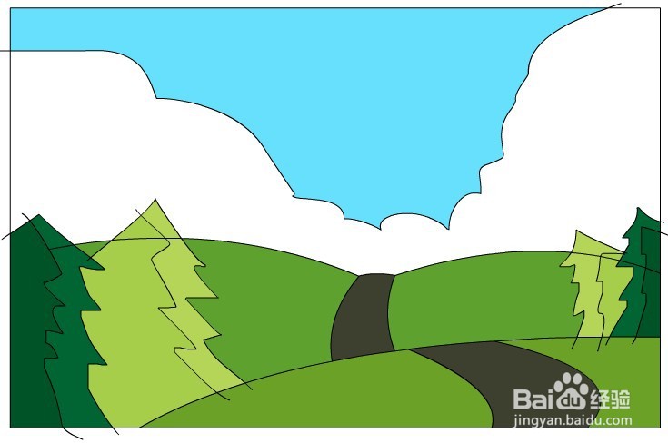 flash绘制一个蓝天白云的背景