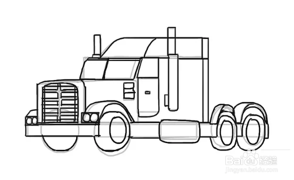 如何画一辆重型卡车