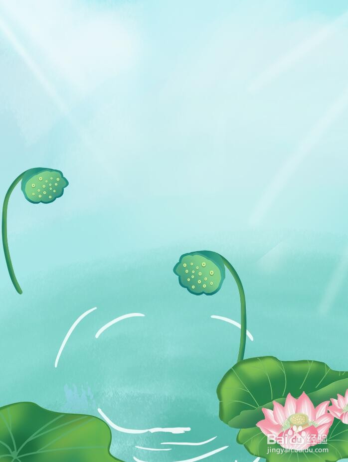 怎么用PS软件做清爽的小暑节气海报