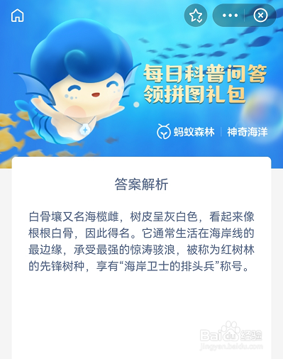 蚂蚁森林神奇海洋11月22日答案最新