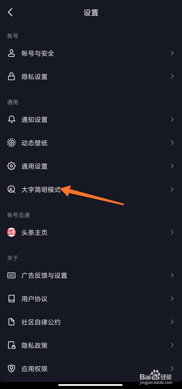 抖音怎么开启大字简明模式