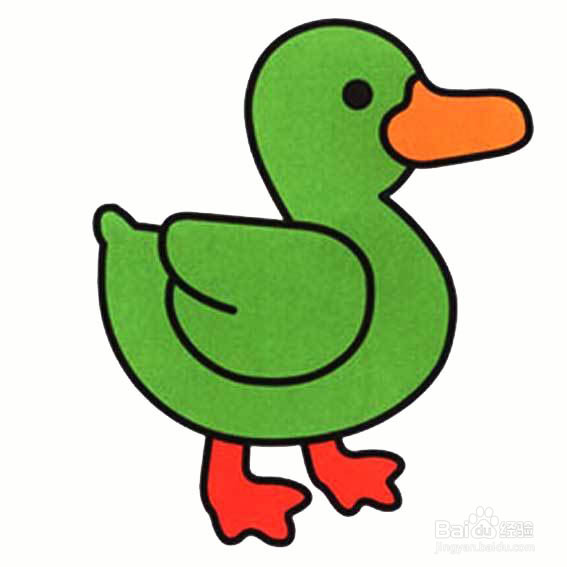 绿色小鸭子的简笔画