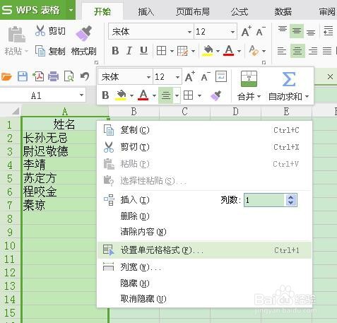 WPS表格中姓名如何快速对齐