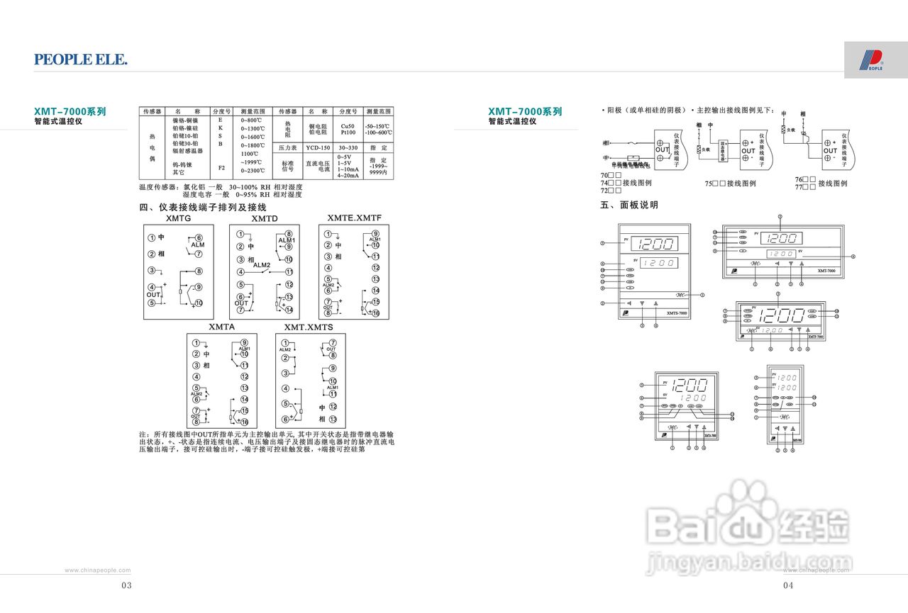 人民电器XMT-7000系列智能式温控仪说明书