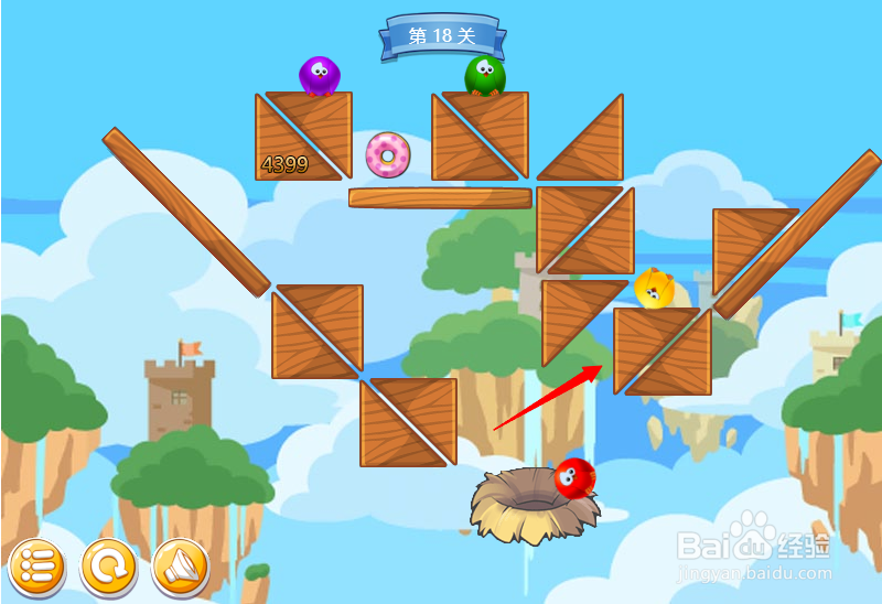 小游戏泡泡鸟历险记第18关