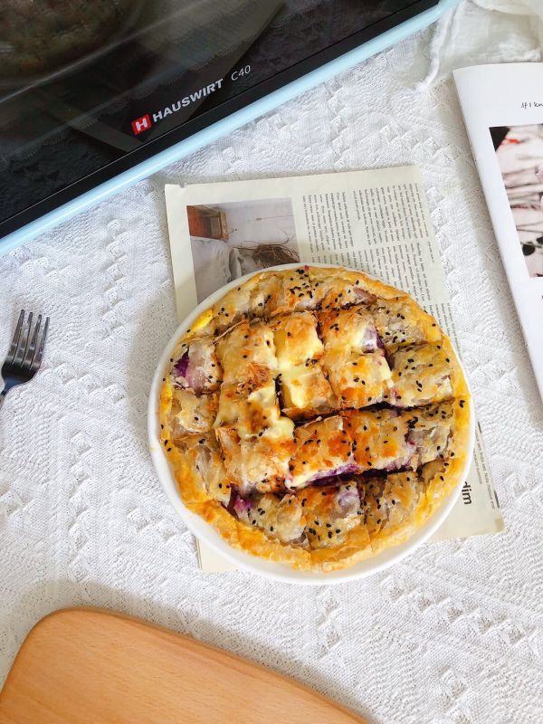 芝士爆浆紫薯酥