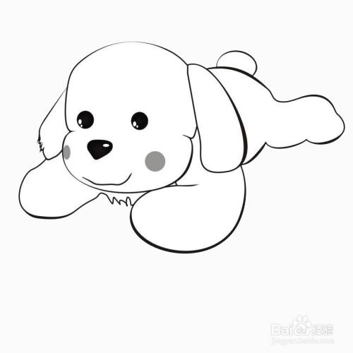 灰色的趴趴狗的简笔画