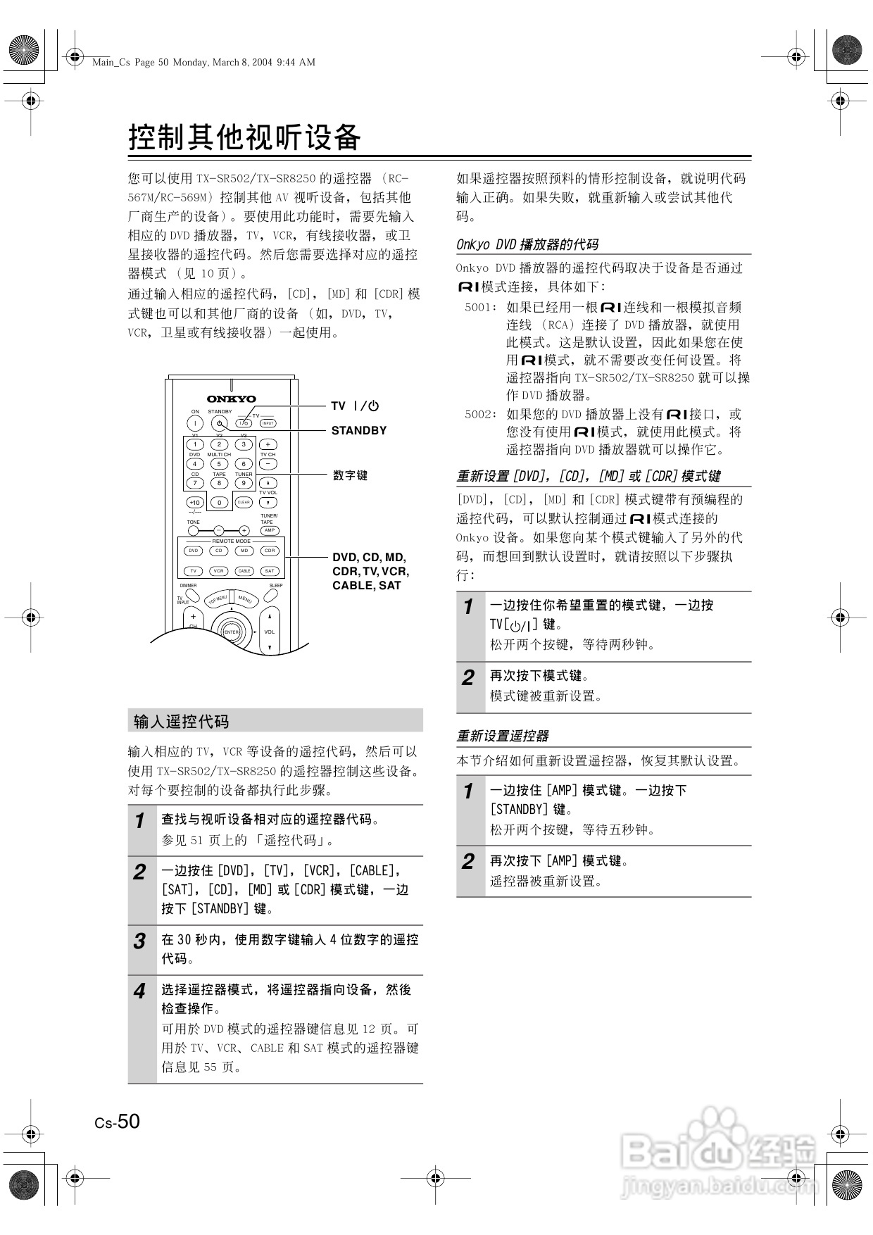安桥AV接收机TX-SR502型使用说明书:[3]