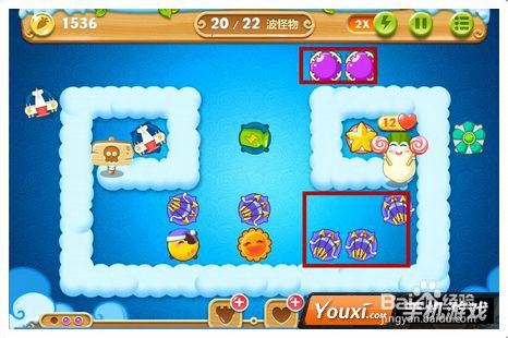 保卫萝卜2第54关攻略
