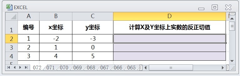 EXCEL怎么用ATAN2计算X及Y坐标上实数的反正切值