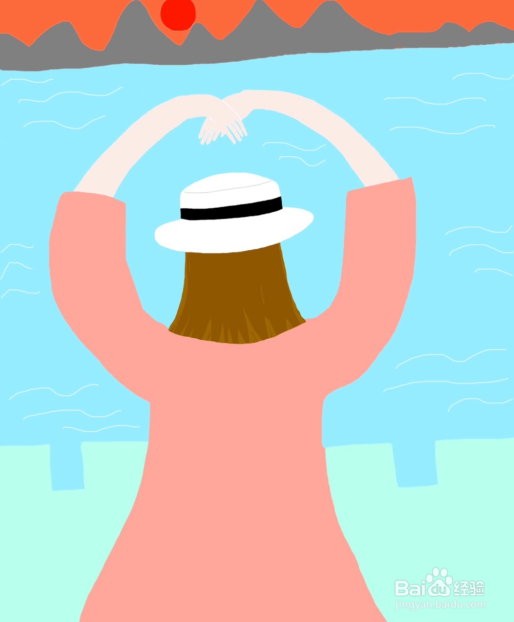 dxdll手绘之看落日的女孩