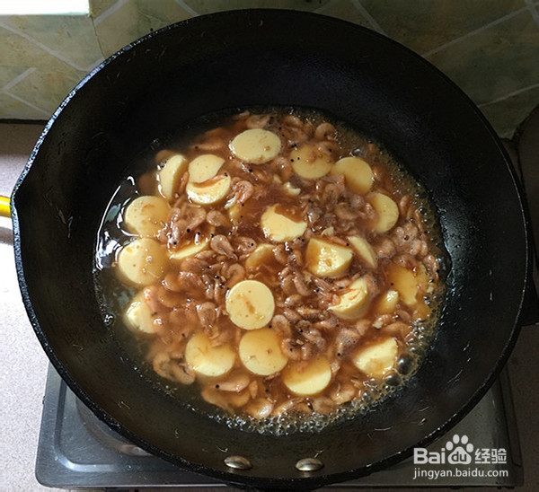 日本豆腐烩磷虾的制作方法