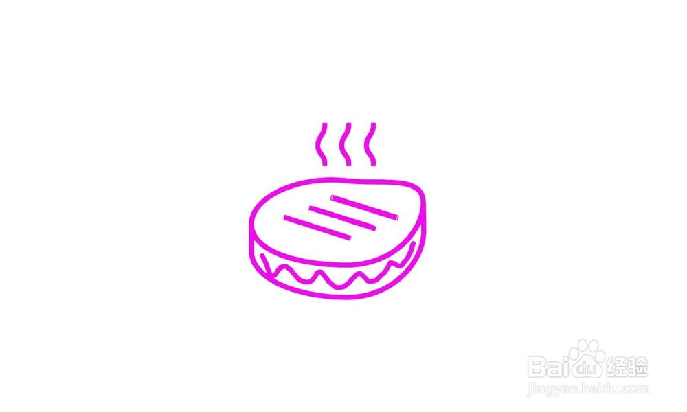 如何画出一个牛排简笔画
