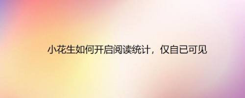 小花生如何开启阅读统计，仅自已可见