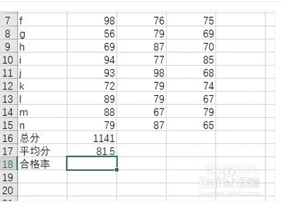 Excel如何计算总分、平均分、优秀率和合格率。