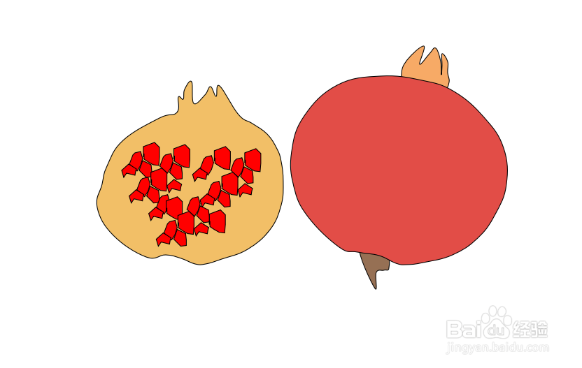 怎么画石榴的简笔画