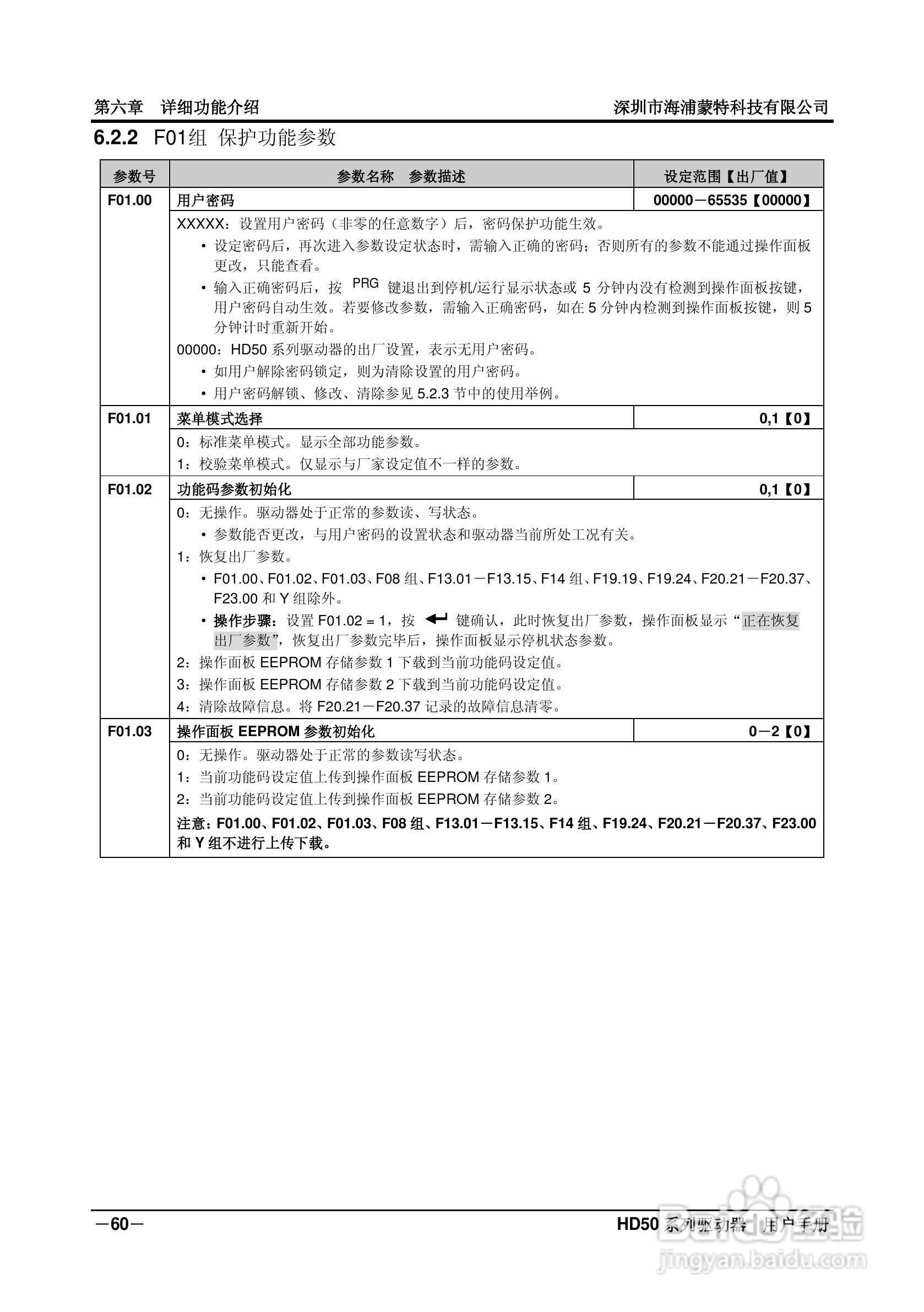 海浦蒙特HD50-6T400G高性能矢量控制驱动器用户手册:[7]