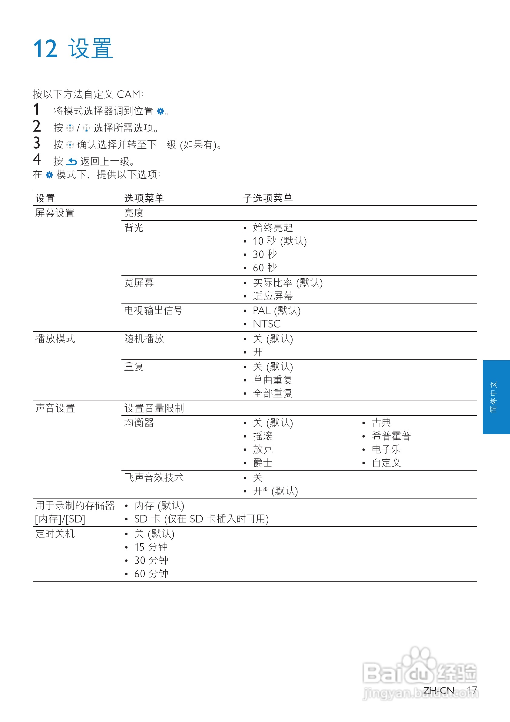 飞利浦SA2CAM08 MP4播放器使用说明书:[2]