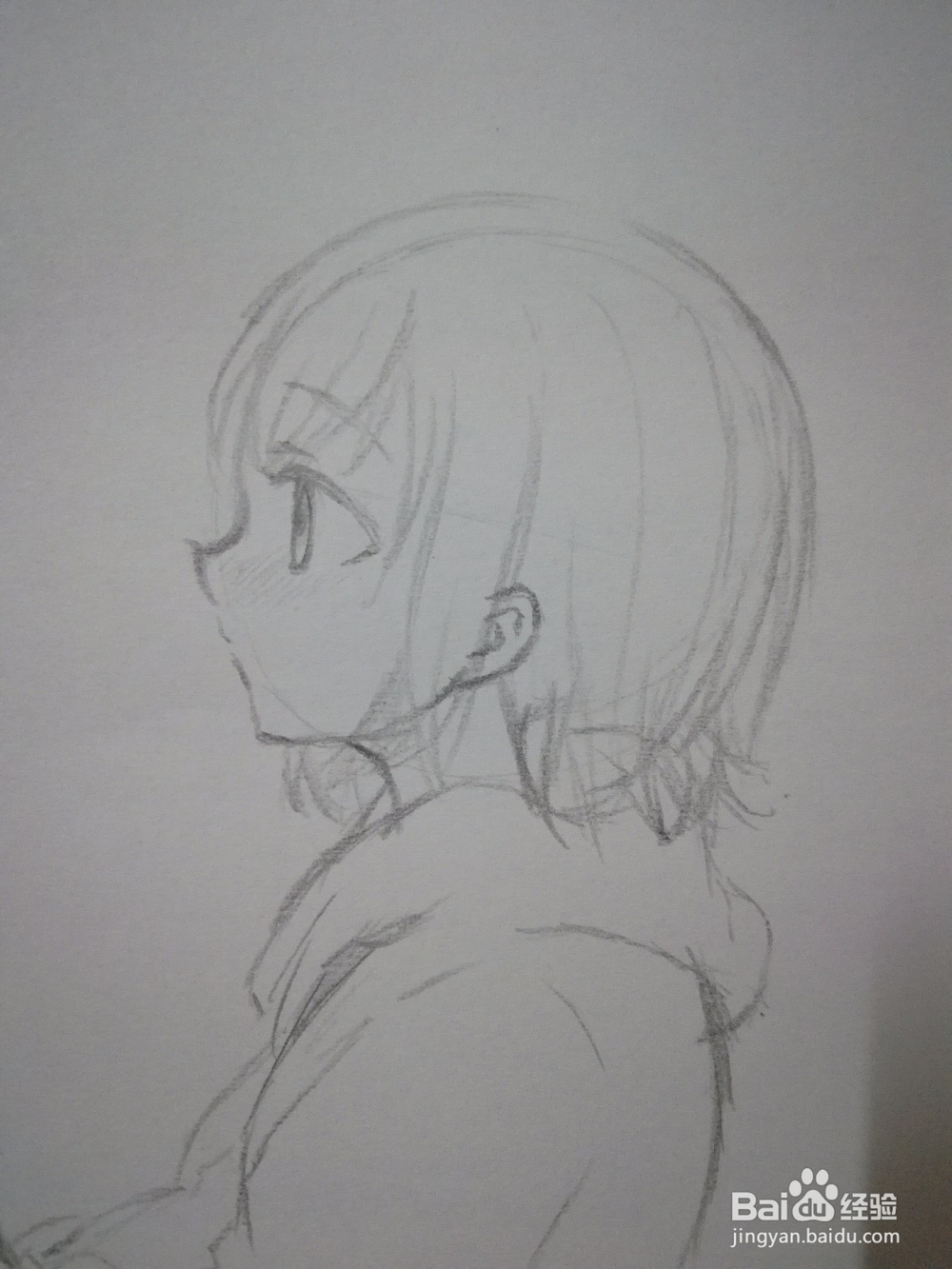 侧面漫画人物手绘起稿过程