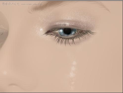 PS绘制流泪的晶莹眼睛-PS手绘教程
