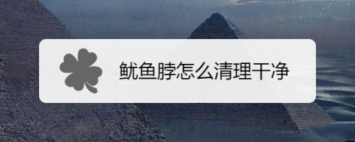 鱿鱼脖怎么清理干净