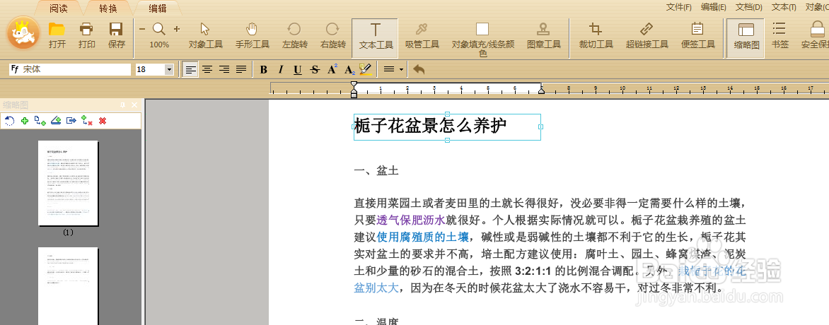 pdf如何调整字号