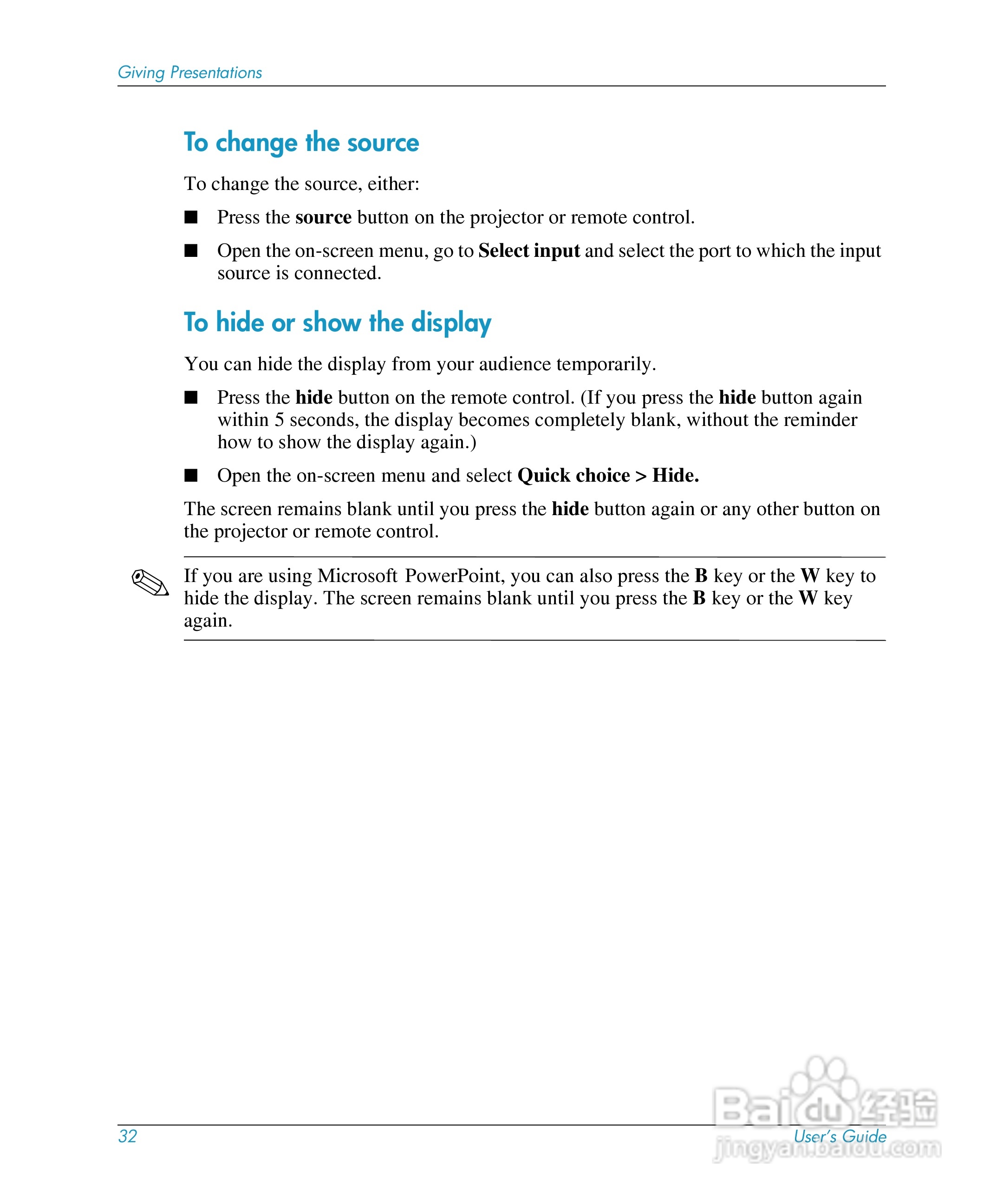 惠普(康柏) HP mp3220 Digital Projector投影机说明书:[4]