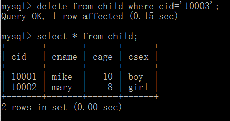mysql语句：增删改查使用方法
