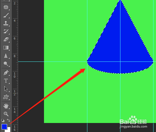PS怎样制圆椎图形