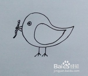<b>简笔画：吃虫子的小鸡</b>
