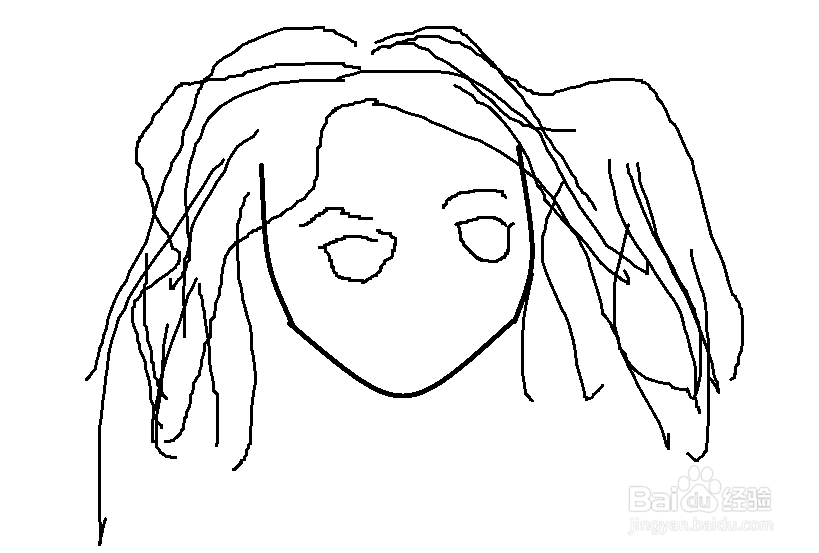 简笔画怎么画一个波浪卷的姐姐?