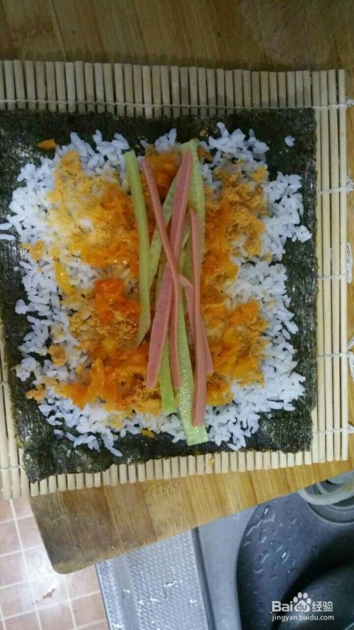 自制美味黄瓜火腿寿司