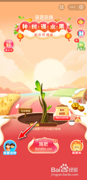 支付宝芭芭农场怎么合种