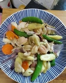 怎么炒出一道美味的杂蔬鸡肉炒贝壳面 