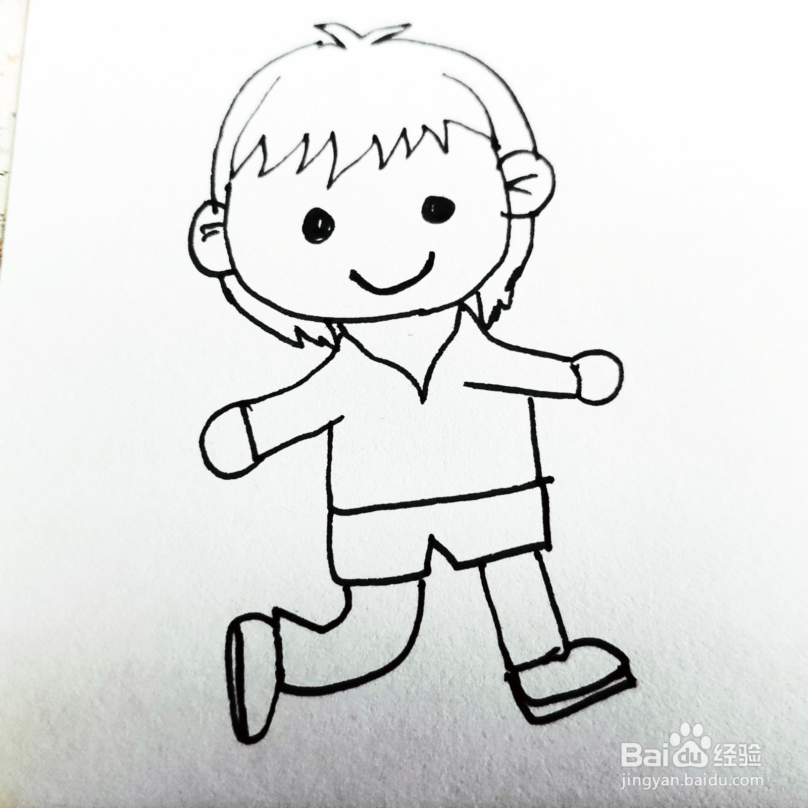 如何来画一位卡通可爱的男生简笔画呢