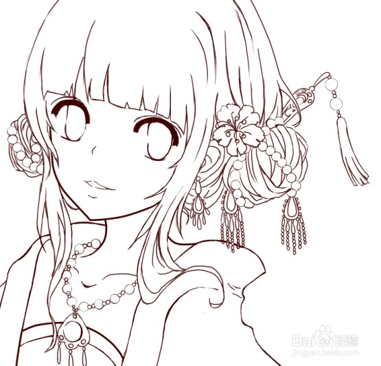 SAI绘画古装全过程 超详细