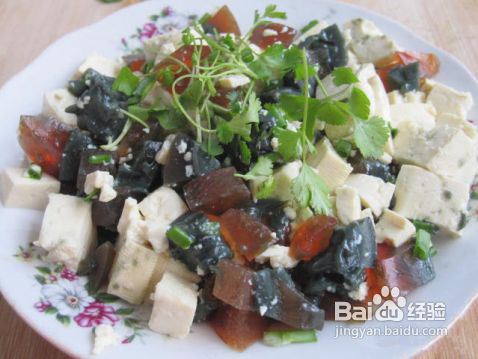松花蛋拌豆腐的做法 百度经验