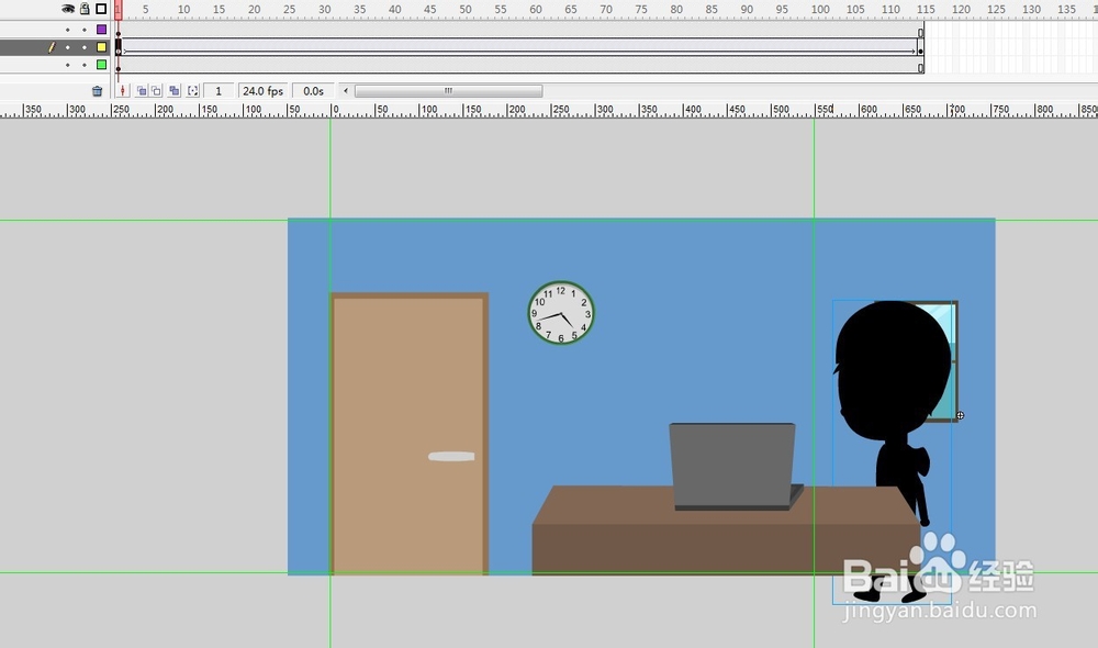 flash如何把人物动态做成小黑人的方法