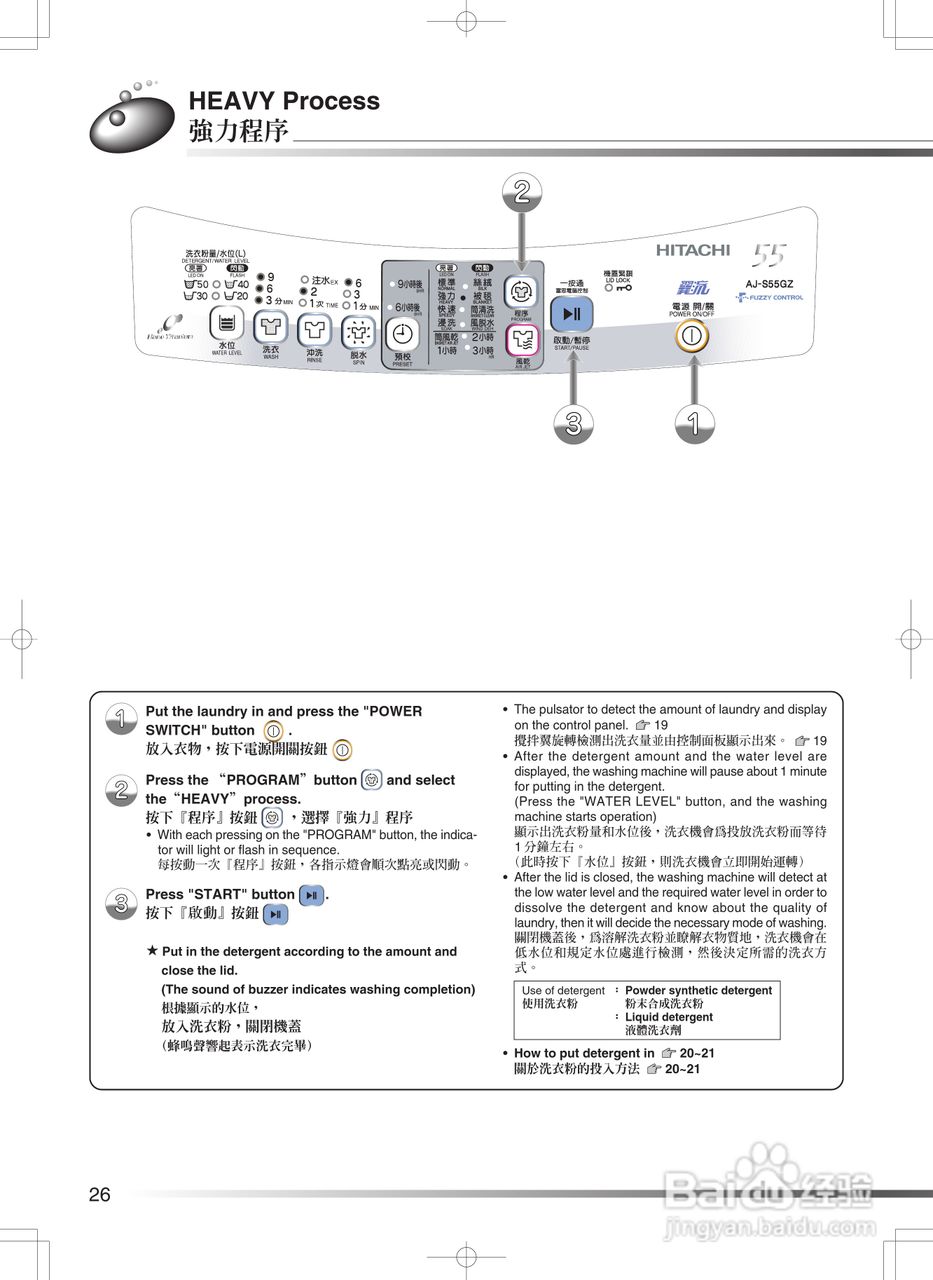 日立牌AJ-S55GZ型全自动洗衣机使用说明书:[3]