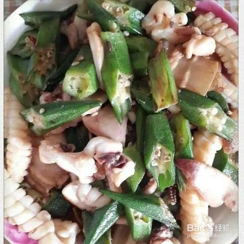 秋葵炒鱿鱼
