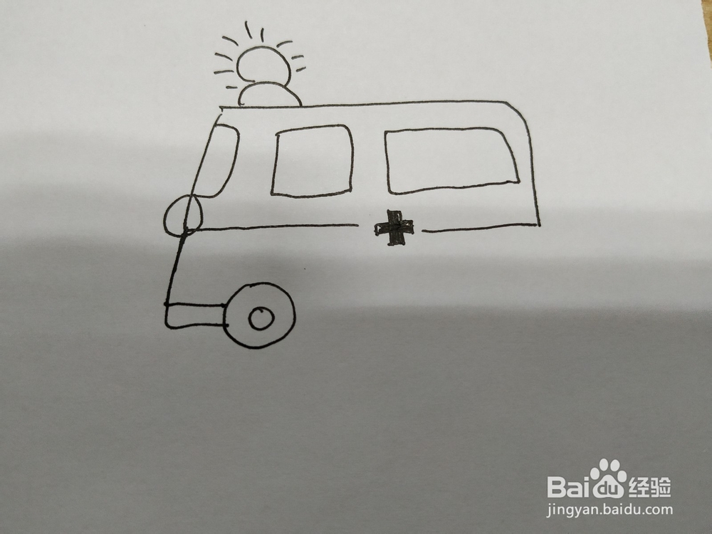 卡通救护车简笔画怎么画？